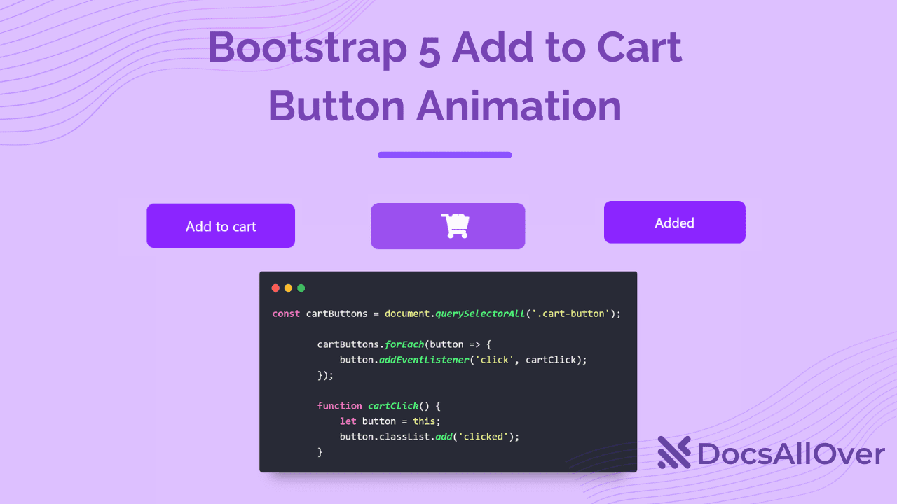 Docsallover - Bootstrap 5 Add to Cart Button Animation