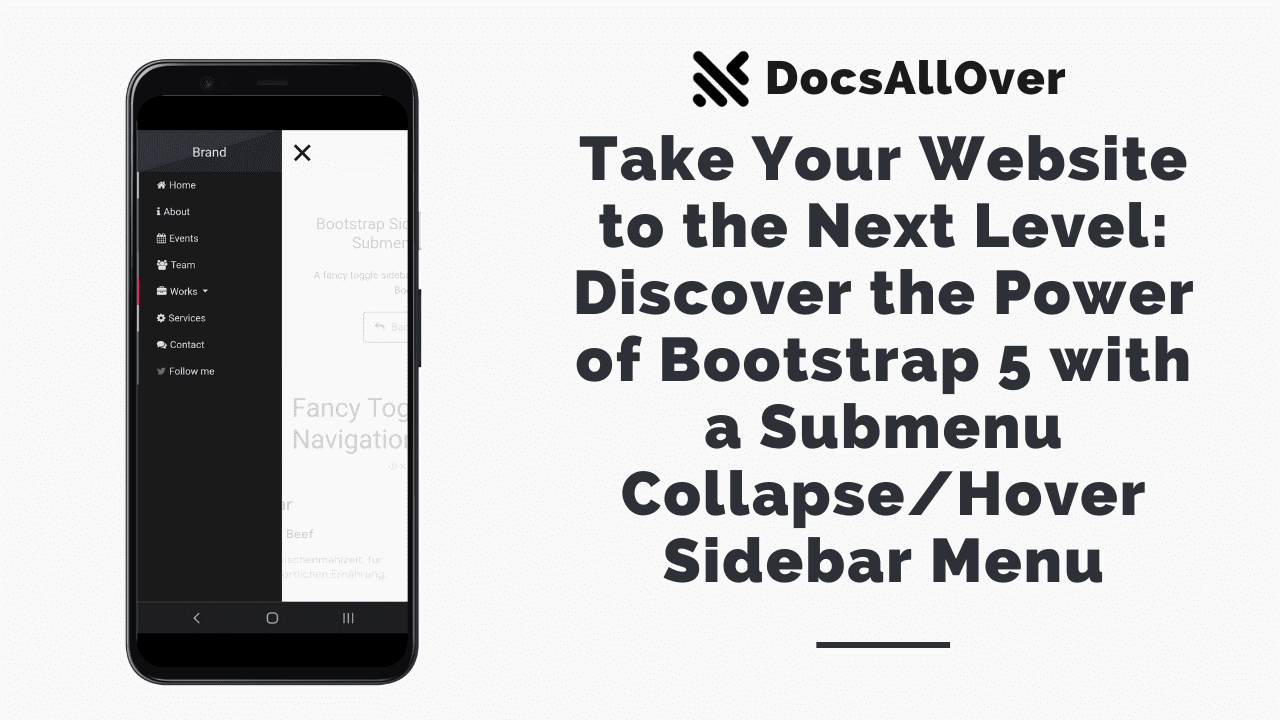Docsallover - Discover the Power of Bootstrap 5: Elevate Your Website with Sidebar Menu