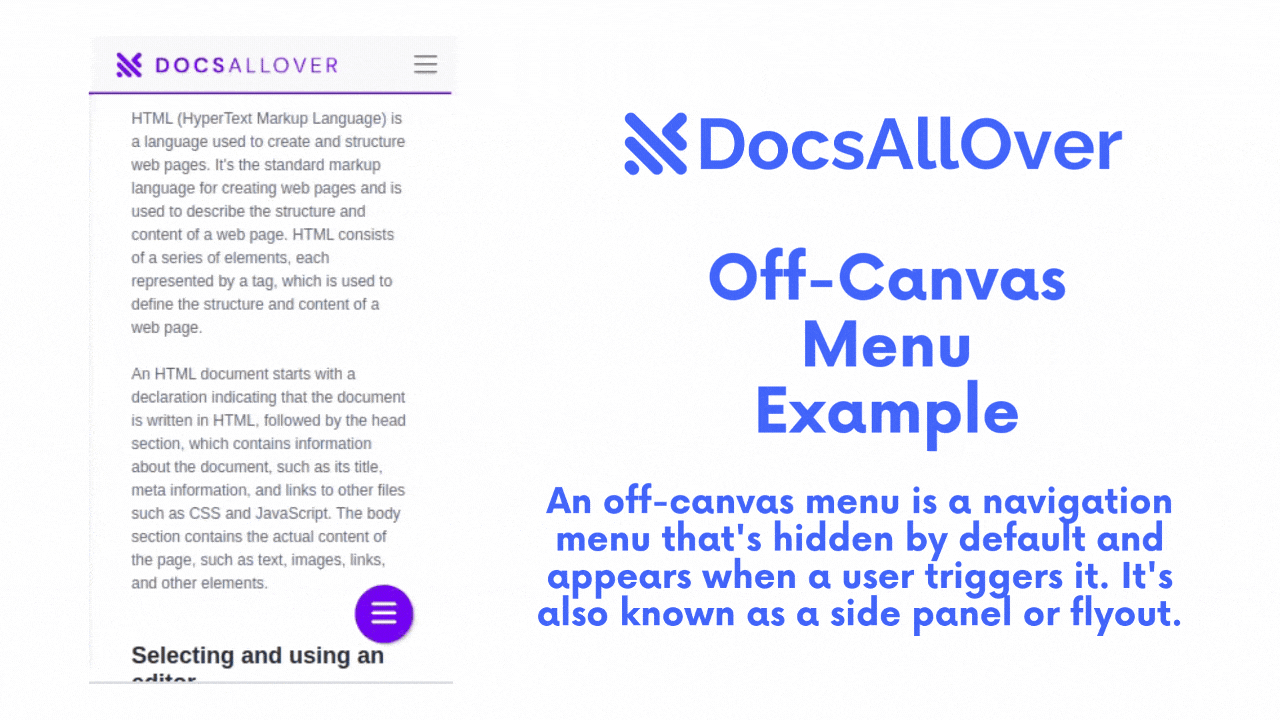 Off-Canvas Menu Example