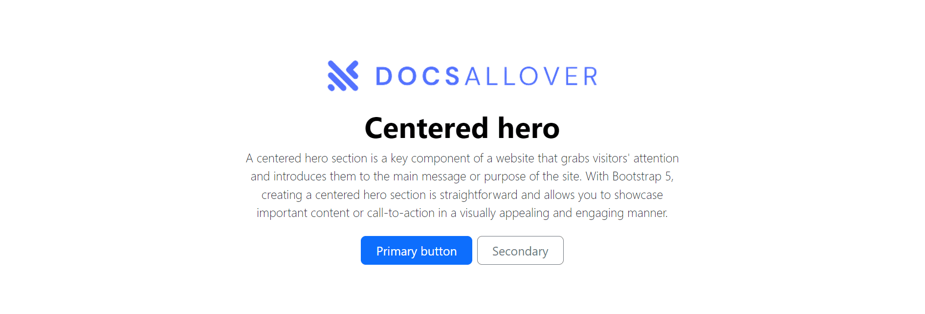 centered hero