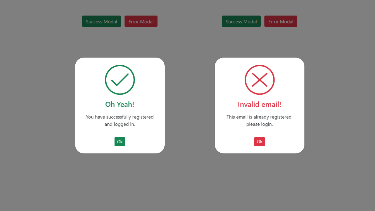DocsAllOver - Animated Bootstrap 5 Modal Success & Error Example