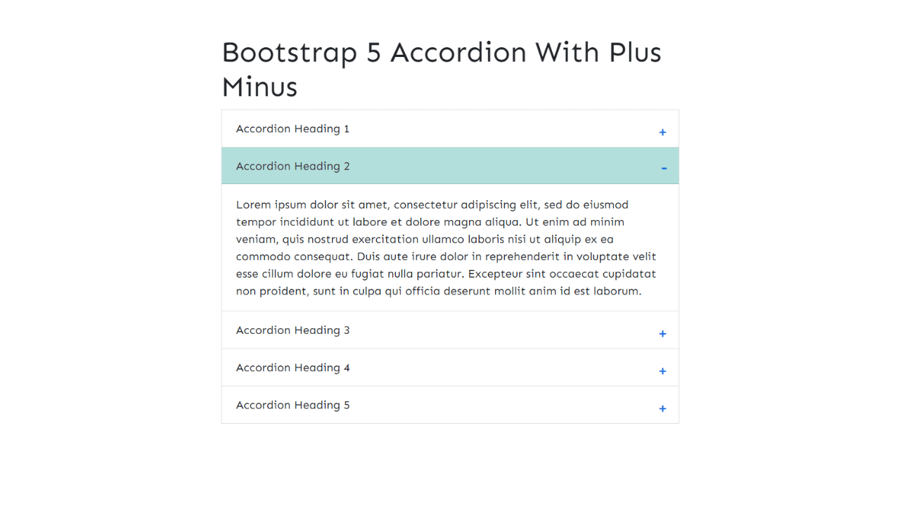 DocsAllOver - Bootstrap 5 Accordion with Expand and Collapse Icons