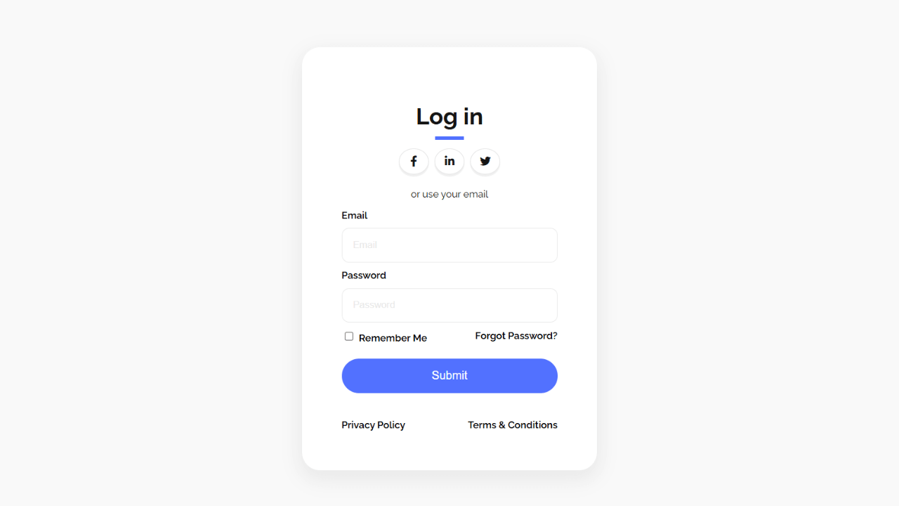 DocsAllOver - Minimalistic Login Page with CSS and Social Icons