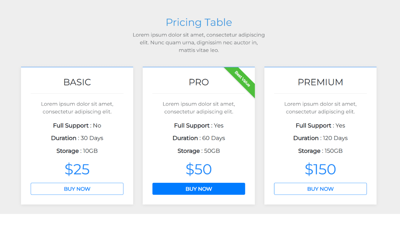 DocsAllOver - Modern Pricing Table Design with Bootstrap 4