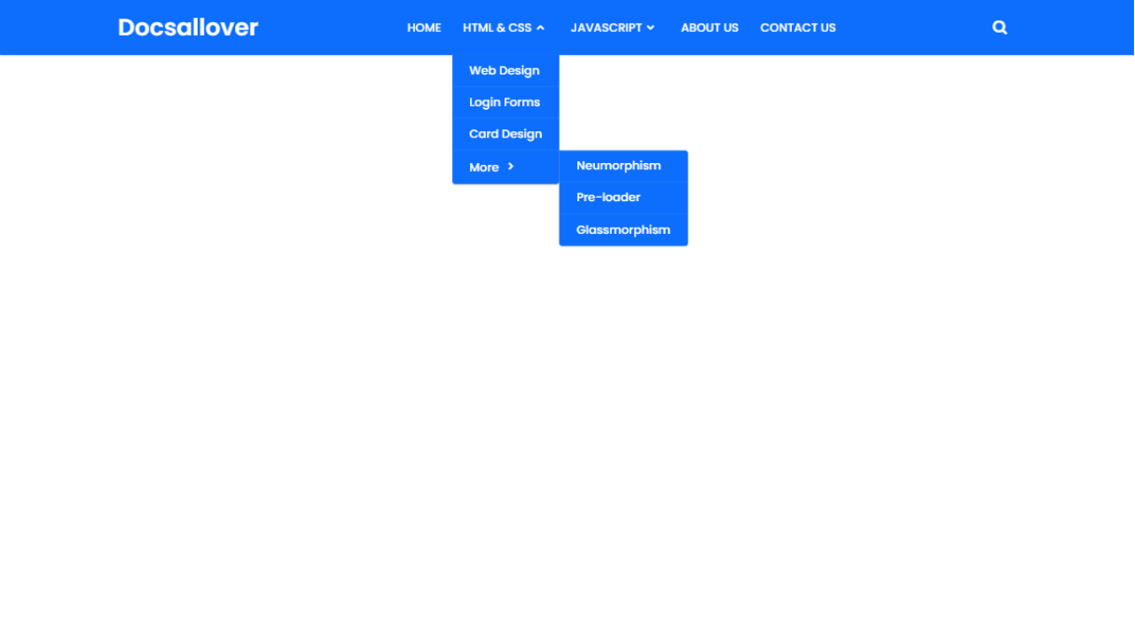 DocsAllOver - Responsive Multi-Level Drop-Down Navigation Menu in CSS