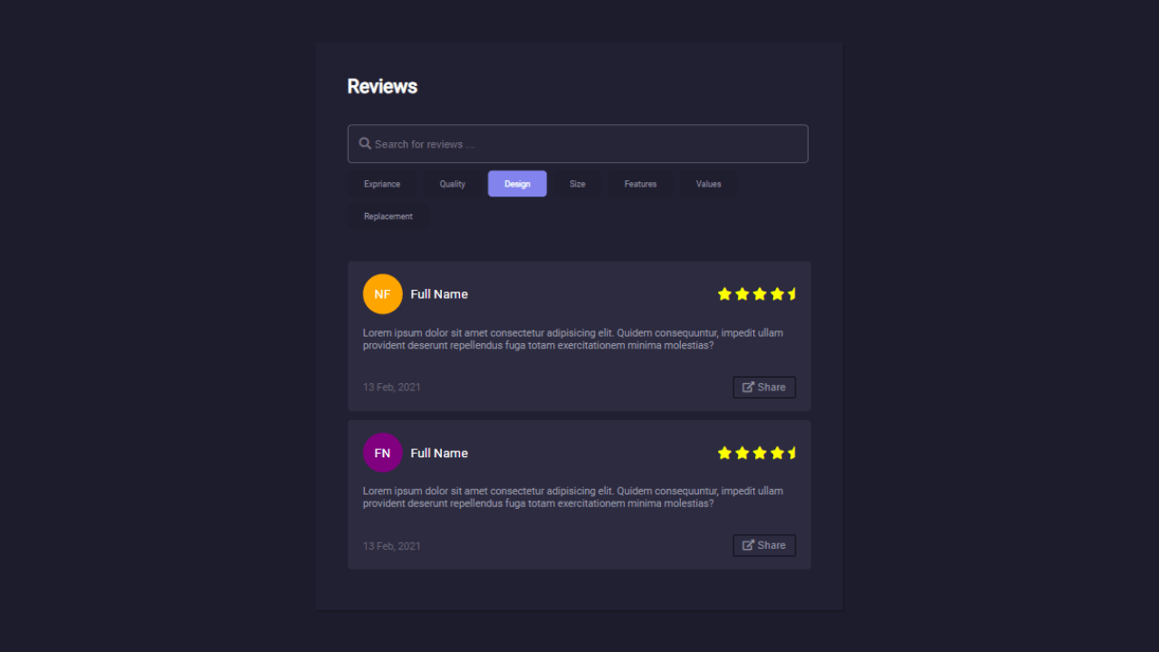 DocsAllOver - Responsive Review Cards Component with CSS3