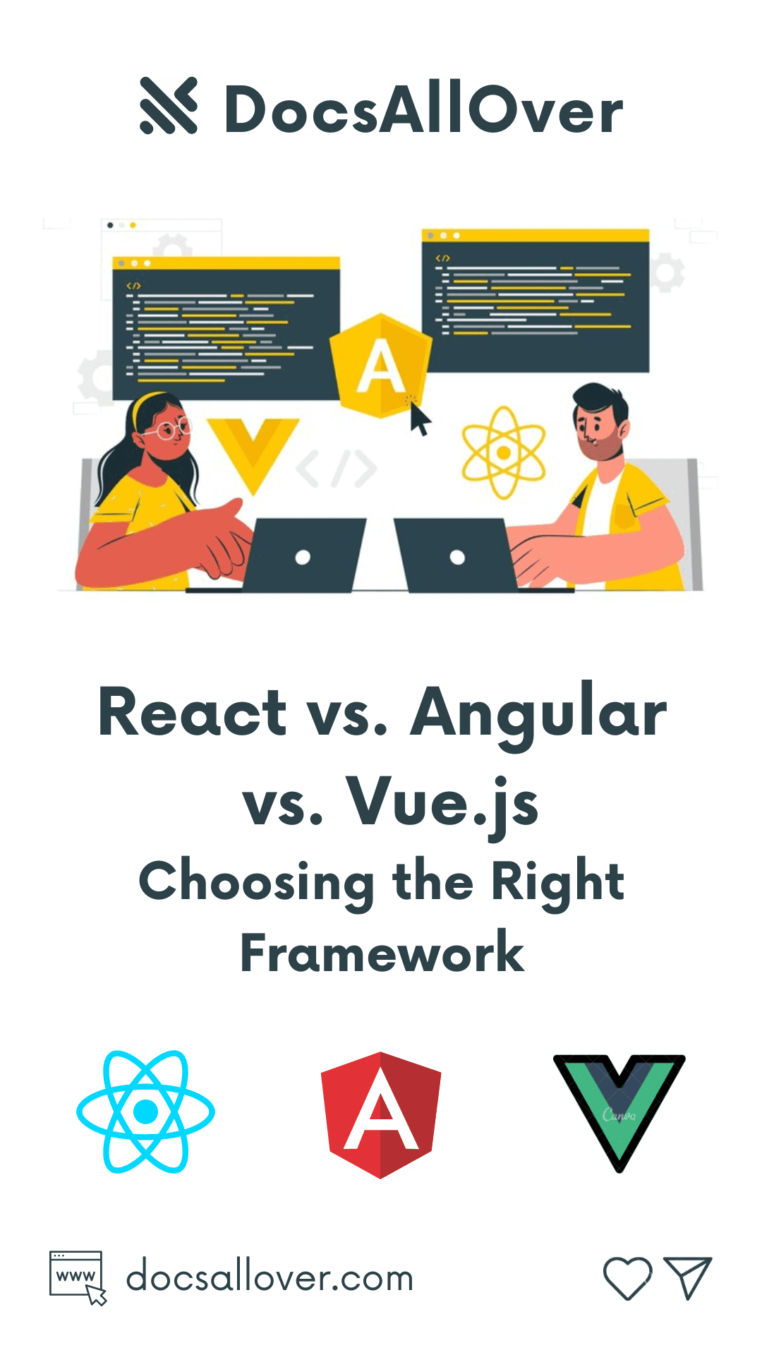 DocsAllOver - React vs. Angular vs. Vue.js: Choosing the Right Framework for Your Project